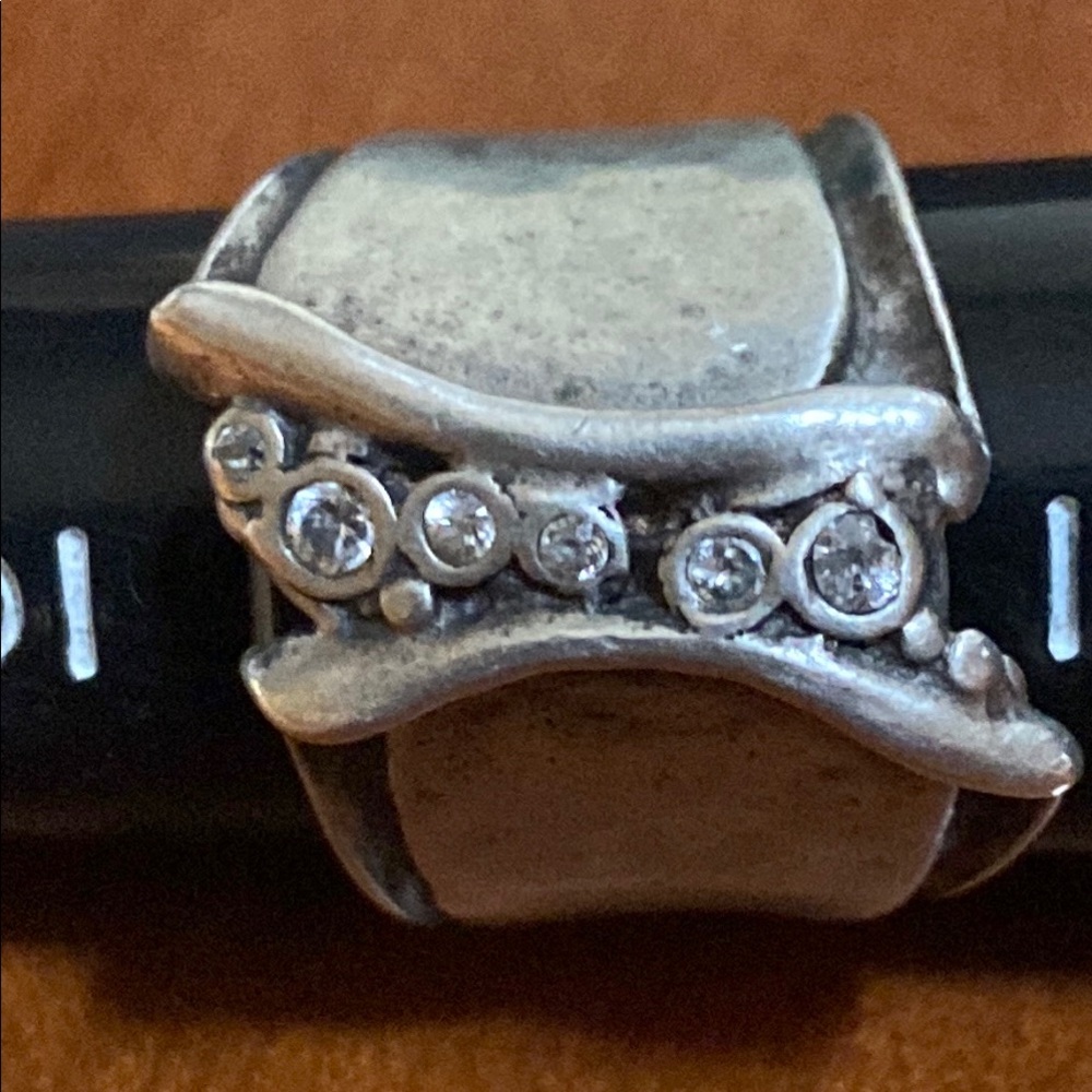 Silpada Silver Ring with Cubic Zirconia  Accents size 6
